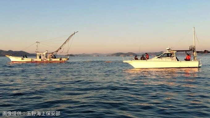 瀬戸内海で底引き網漁船とプレジャーボートが衝突　プレジャーボート（5人乗船）は釣り場に向け航行中→巡視艇「たまなみ」が出動【香川県直島町井島の沖合】|TBS NEWS DIG
