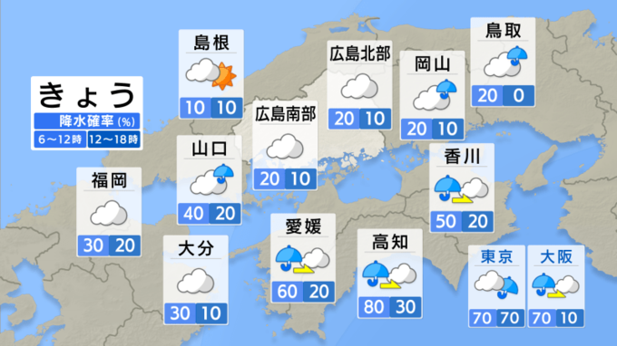 【きょう6/21(金) 広島天気】日中は曇り空　夜は内陸部で雨も　|　RCC NEWS | 広島ニュース | RCC中国放送