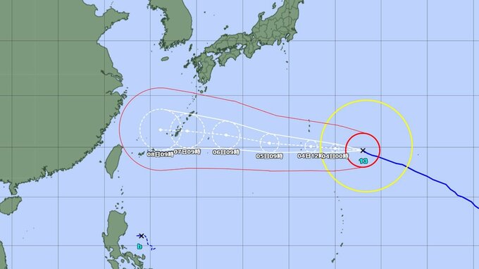 【台風情報】今後は沖縄に接近か...大型で非常に強い台風13号(ドルフィン)　最大瞬間風速60m/s予想　勢力、進路予想を詳しく　小笠原諸島への影響は？ 今後の全国の天気を画像で　気象庁　|　山形のニュース│TUYテレビユー山形