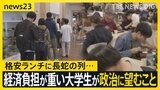 「おにぎりを買うのをためらう」格安応援300円ランチに長蛇の列 「給付型奨学金が打ち切りに…」学食で聞く大学生が政治に望むのは ?各党の教育支援策を比較【news23】|TBS NEWS DIG