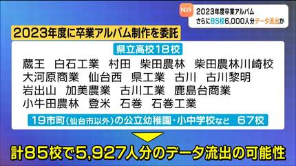 112校8500人分データ流出の恐れ「卒業アルバムの名前や顔など」高校や