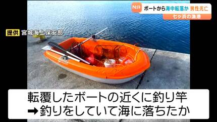 釣り中に海へ転落か？ボート転覆発見も73歳男性死亡 宮城・七ヶ浜町 
