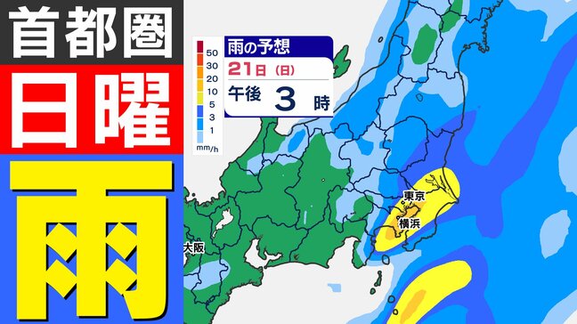 【東京首都圏 日曜雨】暖かい土日 季節逆戻り「雨はいつ どこで?」【雨・暖かい空気のシミュレーション20日(土)~21日(日)/ 関東各都市の週間予報】東京・神奈川・埼玉・千葉・群馬・茨城・栃木【雨と天気の情報】|TBS NEWS DIG