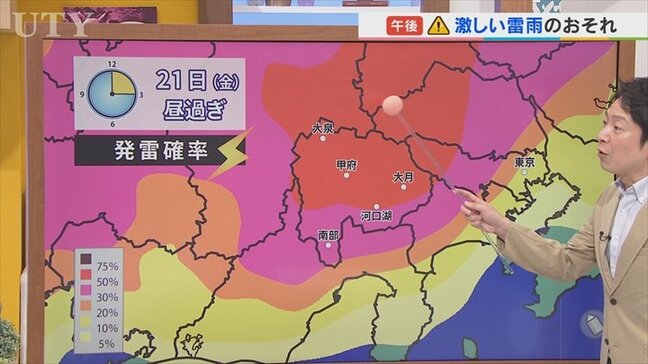 21日も前線の影響で午後は広範囲で激しい雷雨に注意　台風18号の今後の進路予想を含め　米津龍一気象予報士が解説　山梨|TBS NEWS DIG