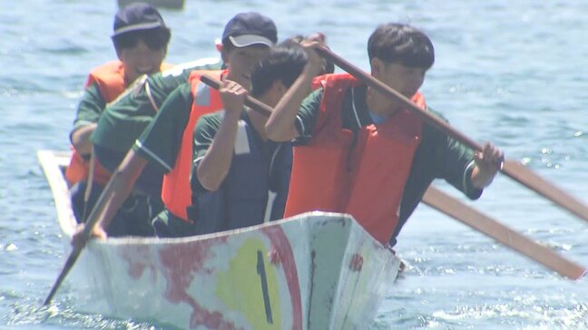 日本文理大学附属高校で海の体育祭　木造船「サバニ」レースで熱戦　大分・佐伯市|TBS NEWS DIG