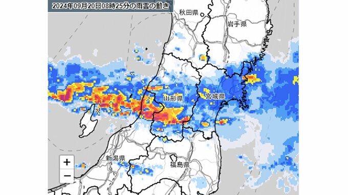 山形県　湿った空気の影響で大雨に　あすにかけ土砂災害や低い土地の浸水、河川の増水や氾濫に厳重に警戒　|　山形のニュース│TUYテレビユー山形
