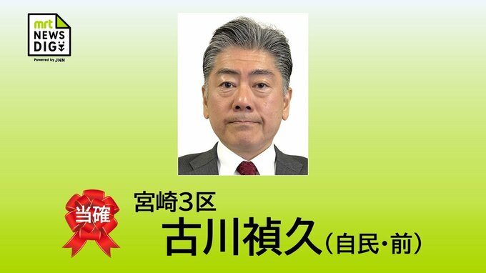 衆院選宮崎3区　古川禎久氏（自民・前）の当選確実　|　MRTニュース ｜ ＭＲＴ宮崎放送