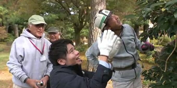 見たことはあってもやったことはない「雪吊り」 兼六園で冬の風物詩を悪戦苦闘しながら体験　|　石川県のニュース｜MRO北陸放送