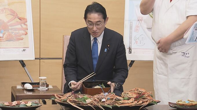 岸田総理、冬の味覚ズワイガニと寒ブリに舌鼓「すごいお金持ちになった気分」|TBS NEWS DIG