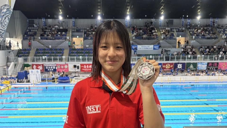 「手応えを感じました」 近畿総体・水泳 平良吏美華　沖縄県記録で銀メダル