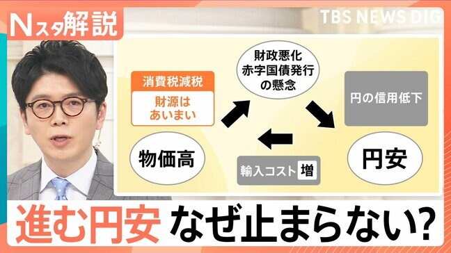進む円安…なぜ止まらない？「消費税減税」が物価高の“アクセル役”に？経済界が危惧する理由【Nスタ解説】|TBS NEWS DIG