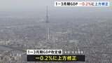 1-3月期のGDP わずかに上方修正 年率マイナス0.7％→0.2％ 外食やゲームの消費が上振れる|TBS NEWS DIG