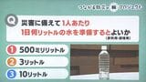 【防災クイズ】災害に備えて、飲料用と調理用だけで一人あたり1日何リットルの水を準備するとよいとされているでしょうか。（1）500ミリリットル（2）3リットル（3）10リットル|TBS NEWS DIG