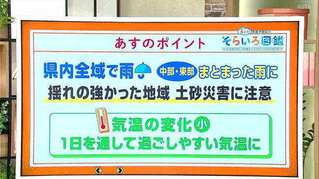 高知の天気 23日は県中部・東部でまとまった雨に 西部は土砂災害に注意 東杜和気象予報士が解説|TBS NEWS DIG
