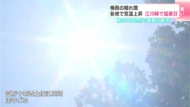 「川に飛び込みたい」梅雨の晴れ間　高知・四万十市江川崎では猛暑日に　２か所で６月の最高気温更新|TBS NEWS DIG