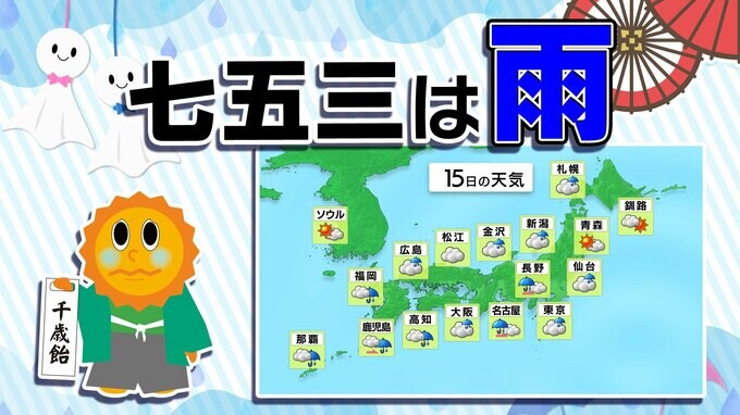 【あす１５日（金）天気】七五三は雨 これがあると便利 【１時間ごとの天気予報】を詳しく|TBS NEWS DIG