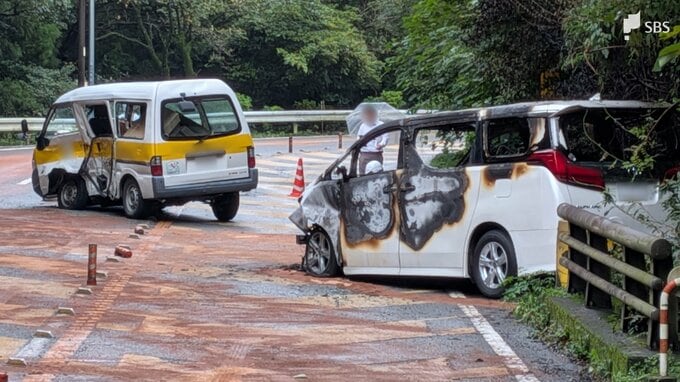 車4台が関係する事故で車両火災も　熱海函南線は現場付近で通行止め 3人が病院に運ばれる＝静岡・熱海市|TBS NEWS DIG
