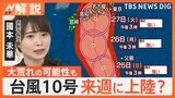 台風10号 来週本州に上陸? 大荒れ可能性高まる、気象予報士「今以上に発達する恐れも」【Nスタ解説】|TBS NEWS DIG