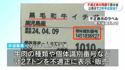 水迫畜産の不適正表示2年半前に把握も非公表…農水省は“妥当” 問題