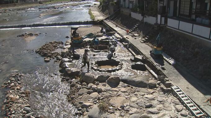 「台風」で濁流にのまれた混浴露天風呂「河原風呂」　本格復旧始まる「台風の影響で温泉が止まるということはありませんでした」　|　BSSニュース | BSS山陰放送