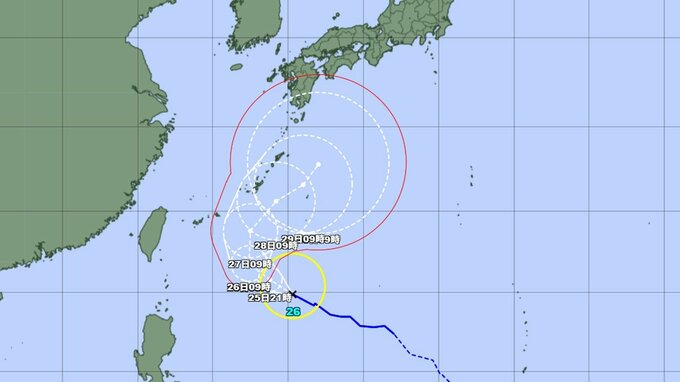 【台風情報】台風26号(スリゲ)はカーブし沖縄・九州などに接近の可能性...今後は「強い」勢力に　最大瞬間風速60m/s　このあとの勢力と進路を詳しく　今後の全国の天気を画像で　気象庁　|　山形のニュース│TUYテレビユー山形