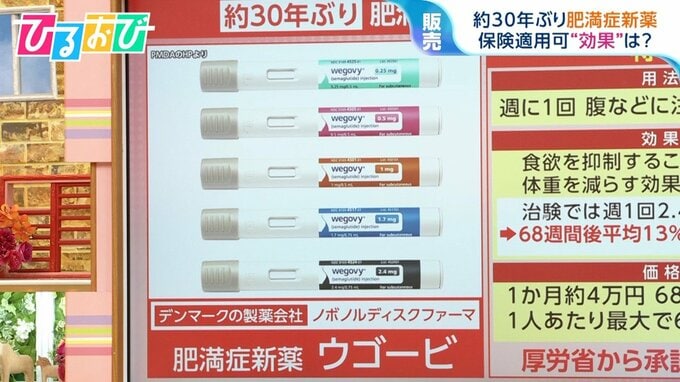 “食欲を抑制”する肥満症新薬「ウゴービ」販売開始　厚労省は適正な使用を呼びかけ【ひるおび】|TBS NEWS DIG