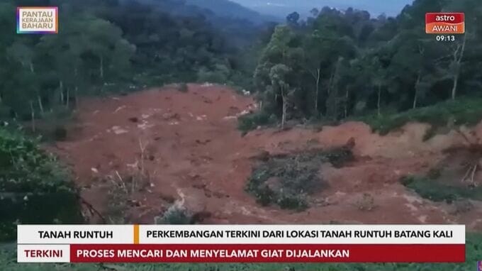 マレーシアで大規模な土砂崩れ　少なくとも16人死亡