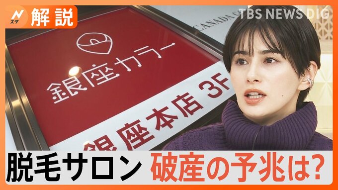 負債総額 約58億円　突然の全店閉店となった脱毛サロン「銀座カラー」破産の予兆は？【Nスタ解説】|TBS NEWS DIG