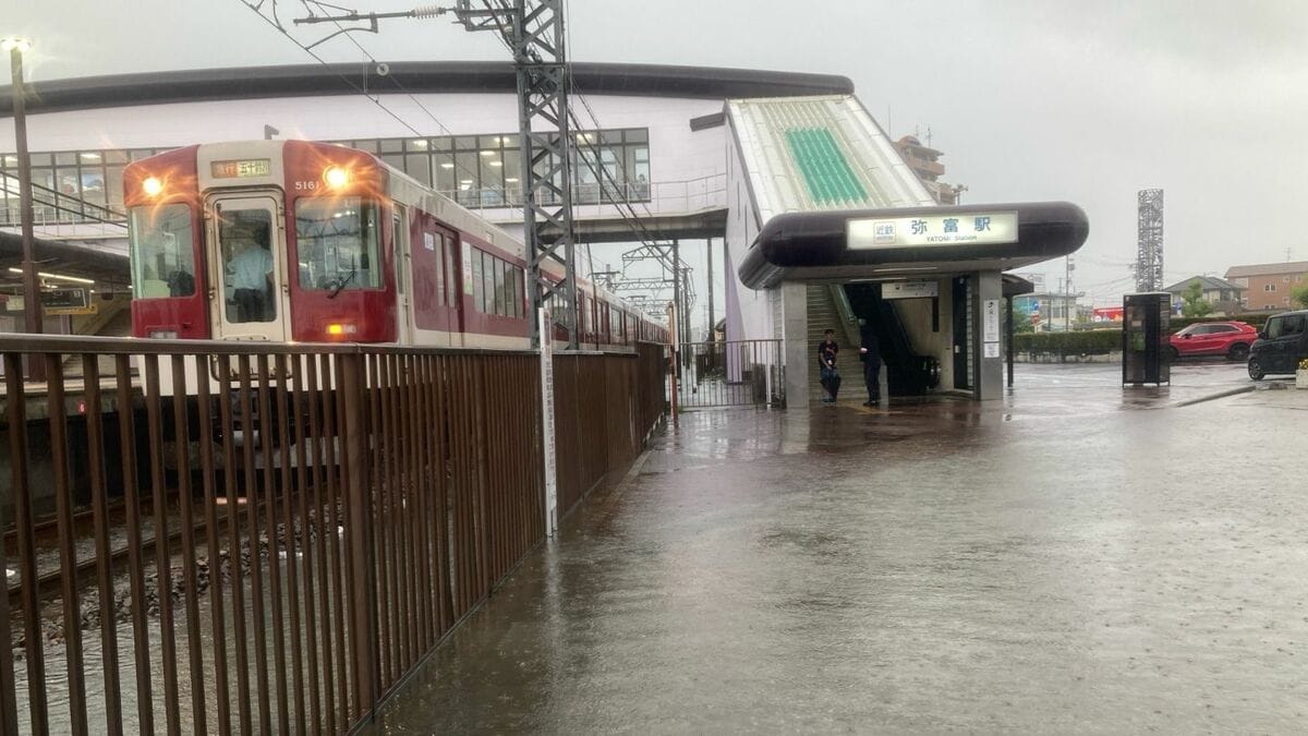 交通情報】近鉄名古屋線 富吉～桑名 大雨のため上下線で運転見合わせ