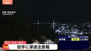 【速報】岩手県に津波注意報　岩手・宮城で最大震度4のやや強い地震| TBS CROSS DIG with Bloomberg
