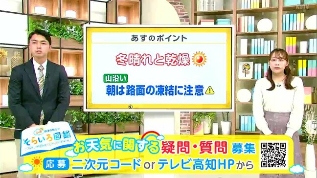 高知の天気　３日　晴れて乾燥続く　山岸拓気象予報士が解説|TBS NEWS DIG
