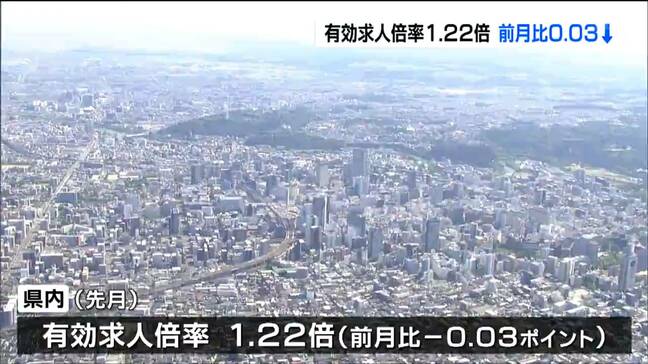 ４月有効求人倍率1.22倍で２か月ぶりに下がる「物価上昇が雇用に与える影響に注意」　宮城|TBS NEWS DIG