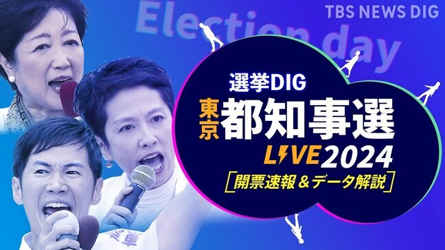 【LIVE】小池百合子氏が当選確実　東京都知事選2024  開票速報＆“最速”データ分析・結果【選挙DIG】|TBS NEWS DIG