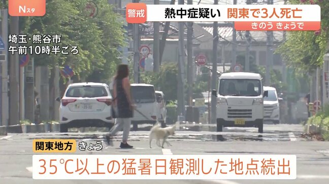 いずれも熱中症の疑い 関東地方で3人死亡 あす22日も厳しい暑さ「熱中症警戒アラート」九州~東北の41都府県・41地域に|TBS NEWS DIG