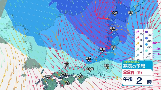 22日～23日は “警報級の大雪” の可能性…国交省も大雪の外出控えるよう呼びかけ【2週間天気】日本海側は荒れた天気　年末年始も厳しい寒さ【 雪と雨のシミュレーション】|TBS NEWS DIG
