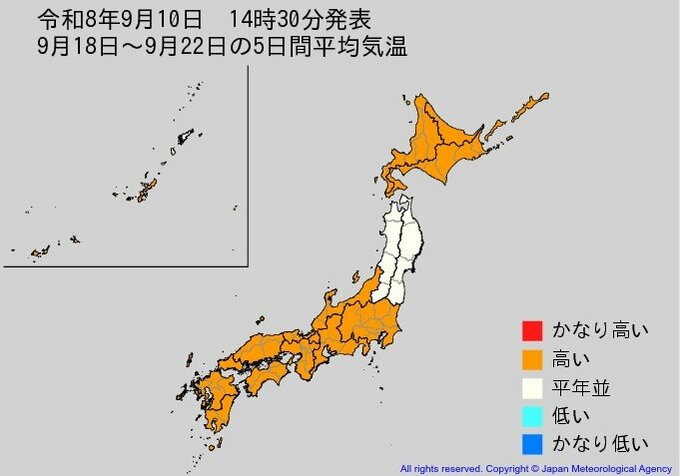 【気象情報】西日本は12日~14日頃までかなり高い日も 北日本と東日本は12日ごろまでは平年並みか低く その後高く(2週間気温予報 気象庁10日発表 )|TBS NEWS DIG