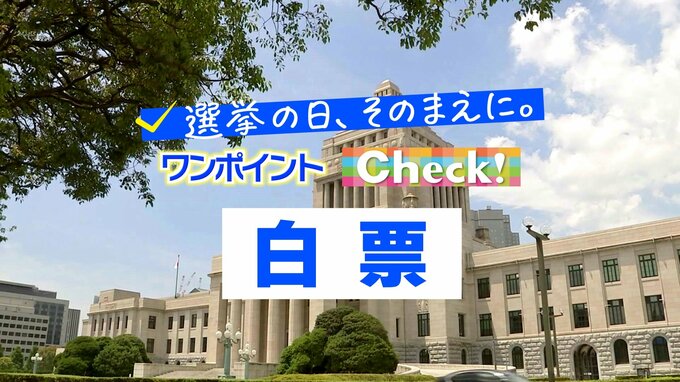 「白票」とは? ～選挙の日、そのまえに。ワンポイントCheck!～|TBS NEWS DIG