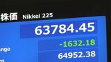 日経平均株価 一時1600円下落 6万4000円台割る場面も アメリカCPI発表控え 利上げ懸念高まる ソフトバンクGなど半導体株の一角に売り|TBS NEWS DIG