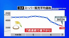 スーパーでのコメ平均価格 7週連続↓ 5キロあたり3602円　備蓄米を含む「ブレンド米」や2000円前後の備蓄米の流通広がる| TBS CROSS DIG with Bloomberg