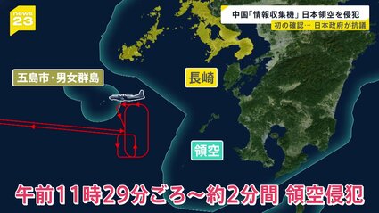 中国軍用機は初 中国の「Y-9」情報収集機が長崎県沖の日本領空を侵犯