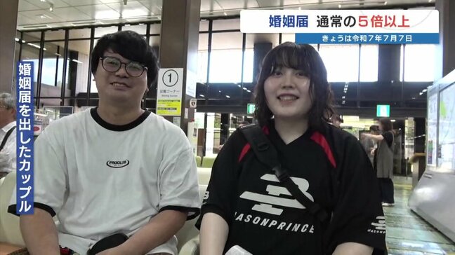 縁起が良い『令和7年7月7日』に婚姻届!? 市役所窓口には “通常の5倍以上” 80組のカップル|TBS NEWS DIG