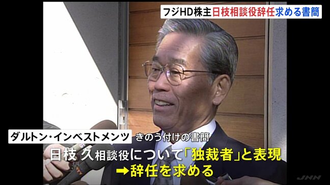 “独裁者”日枝久氏の辞任を要求　大株主・米ダルトンがフジテレビ親会社に書簡|TBS NEWS DIG