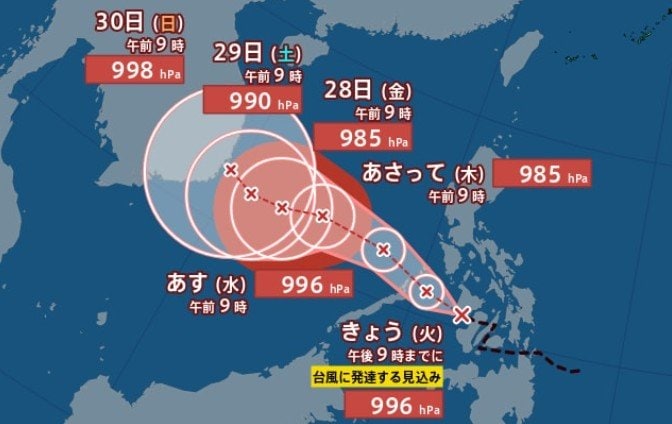 【台風情報】台風のたまご！もうすぐ12月なのに？夜にも台風に発達か…フィリピン付近の熱帯低気圧、南シナ海を西へ【雨と風のシミュレーション】　|　富山のニュース｜天気・防災｜チューリップテレビ