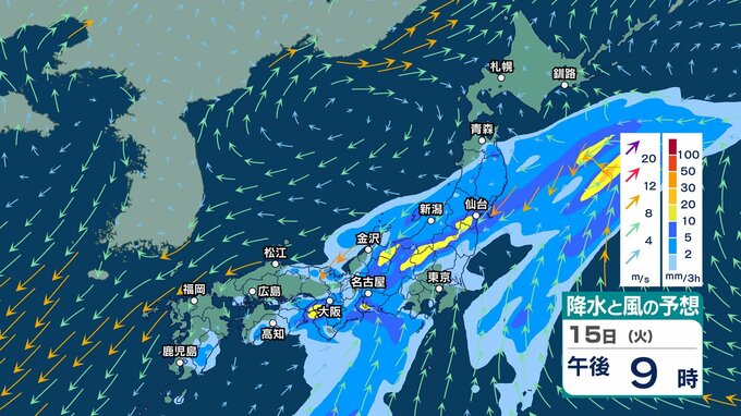 【 今後の雨 】14～15日は雷を伴う激しい雨が降り大雨のおそれ　西日本～東北で大気の状態が非常に不安定　竜巻など激しい突風にも注意【今後の雨風シミュレーション・13日午後10時更新】|TBS NEWS DIG