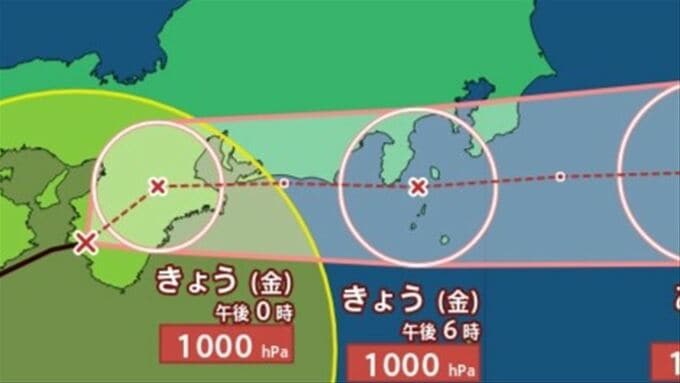 【台風情報】台風15号　９時頃に和歌山県北部に上陸　18時に伊豆大島付近か　【進路予想・雨と風のシミュレーション・発雷確率】　|　山梨のニュース | ＵＴＹテレビ山梨