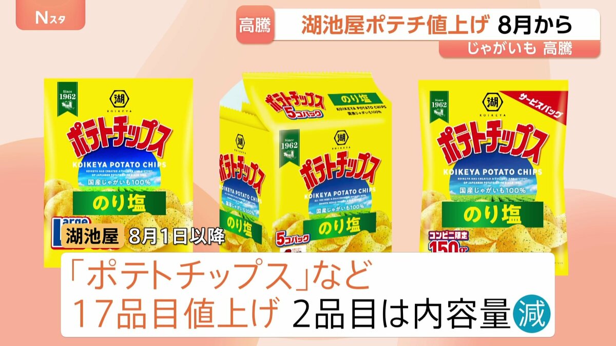 ポテト チップス 値上げ