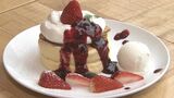 大人気のふわふわパンケーキにクリスマス仕様が登場！季節限定で楽しめる「ショートケーキパンケーキ」　|　BSSニュース | BSS山陰放送
