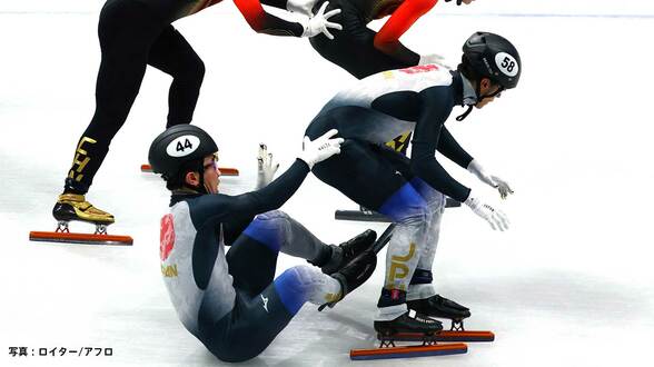 ショートトラック男子5000mリレー 日本は積極的にレースを引っ張るもタッチのミスなどで総合7位【ミラノオリンピック】|TBS NEWS DIG