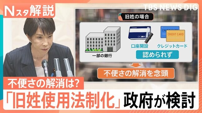 「旧姓使用の法制化」政府が検討、パスポートの併記や銀行の手続き…私たちの生活はどう変わるのか【Nスタ解説】|TBS NEWS DIG
