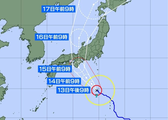 【台風情報】台風7号 15日に本州上陸・縦断か 東日本・西日本は土砂災害に注意 宮城県内への影響は|TBS NEWS DIG